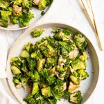 Broccoli and Kale Caesar Salad with Tuna