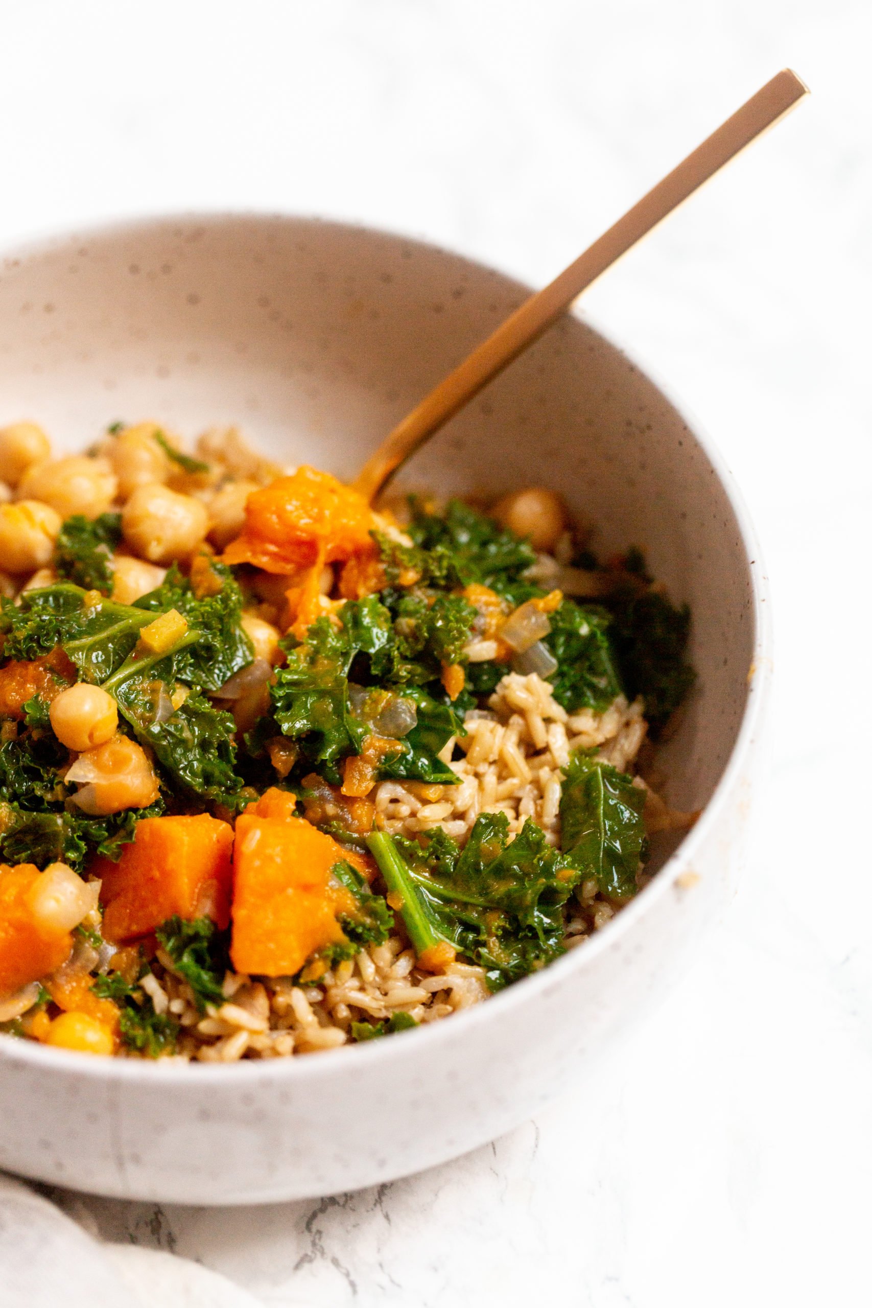 Pressure Cooker Thai Sweet Potato and Kale Chickpea Curry