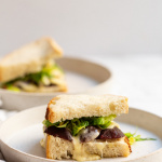 Gruyere and Beet Sourdough Sandwiches with Apple and Brussels Sprouts Slaw