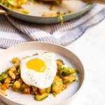 Smoky White Bean, Brussels Sprouts, and Potato Hash