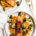 Teriyaki Salmon with Sesame Butternut Squash Rice and Broccoli