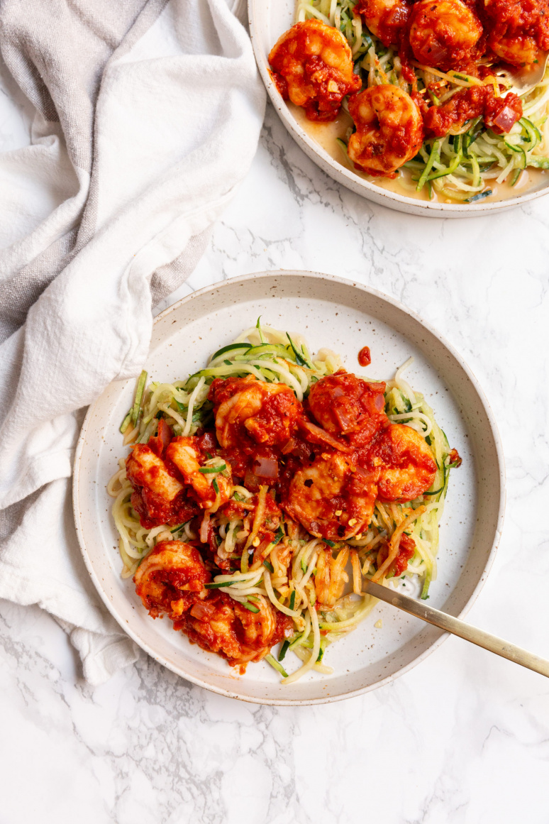 Shrimp Fra Diavolo with Zucchini Noodles