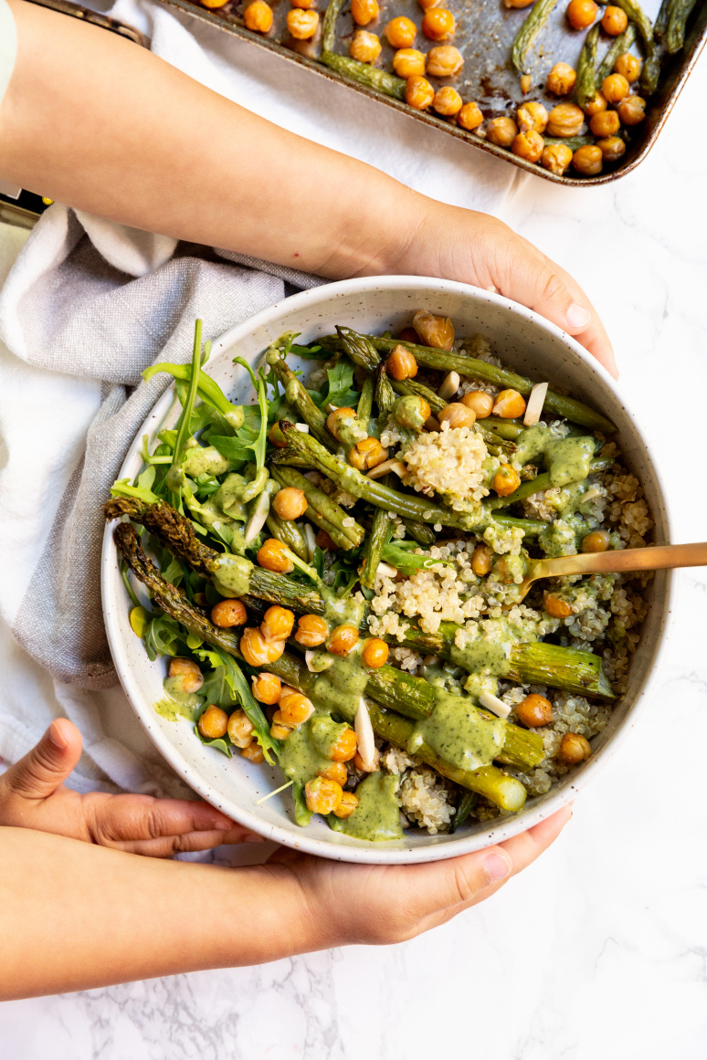 Roasted Spring Vegetable Quinoa Bowl