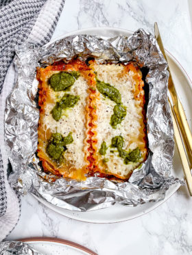 Grilled Lasagna Packets with Pesto