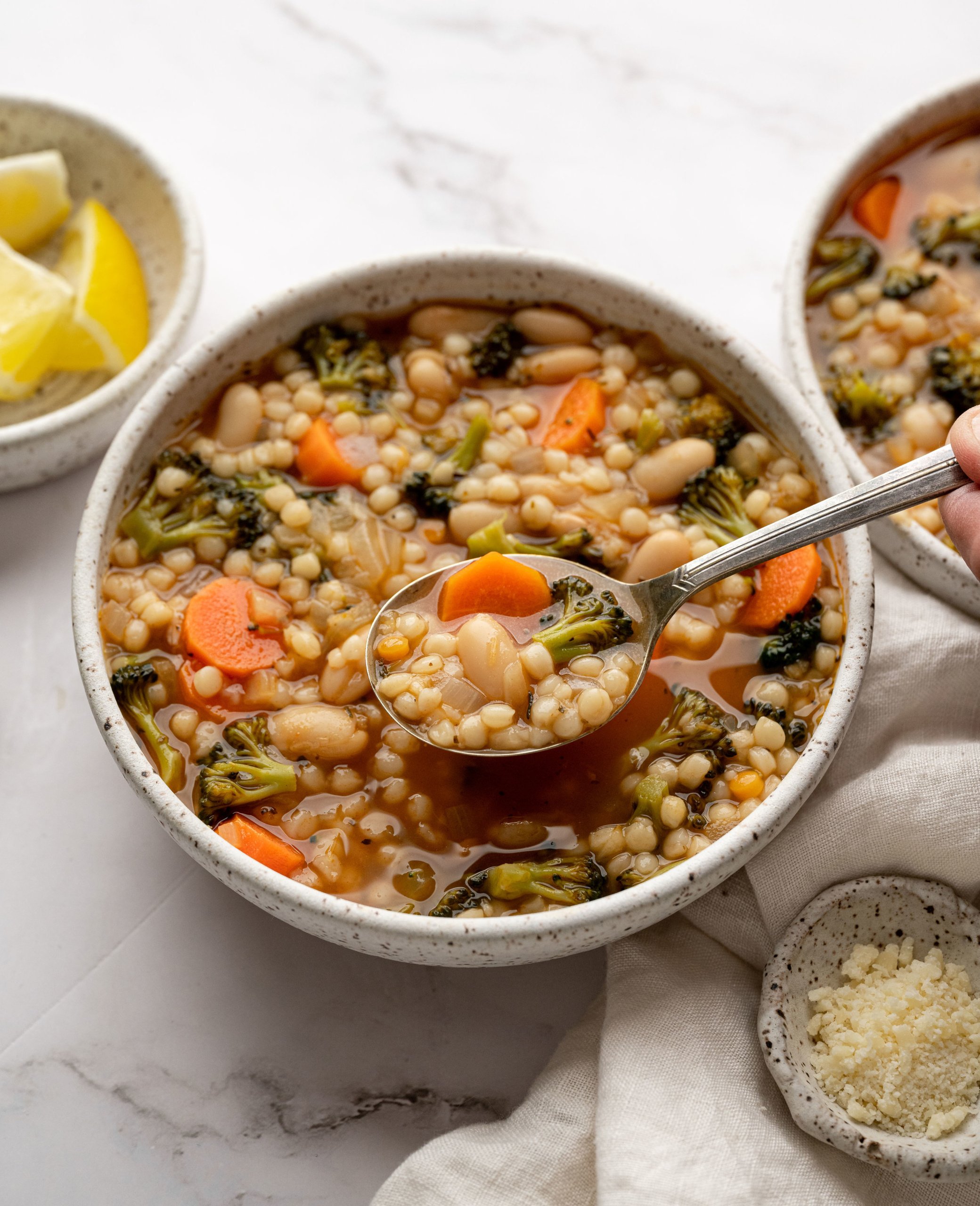 Broccoli and Carrot Couscous Soup