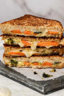 Roasted Vegetable Brie Grilled Cheese