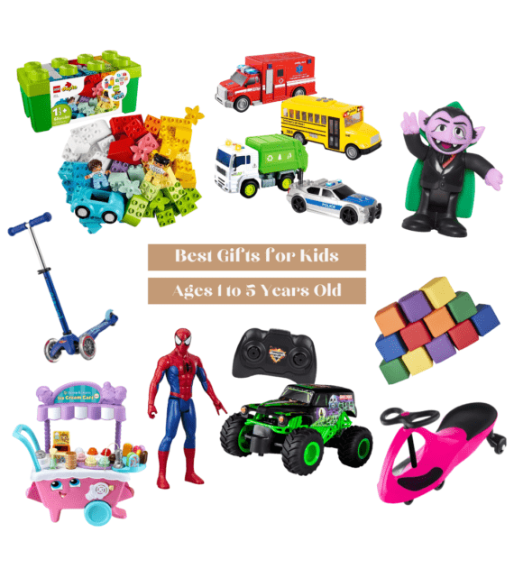A list of best gifts for kids ages 1-5 years old.